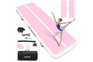 HMTAOLIFE Inflatable Air Gymnastics Mat Tumble Track, 6.6/10/13/16/20ft Tumbling Mat Air Tumbling Track, Air Training Mat with Air Pump for Home/Water Fun/Gym/Yoga/Training/Cheerleading