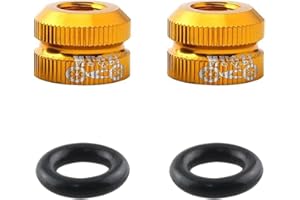 Larimuer 2PCS Bike Vacuum Tire Valve Nut, Bicyle Inner Tube Presta Valve Nuts with Sealed O Ring, for Mountain or Road Bikes Accessories (Golden)