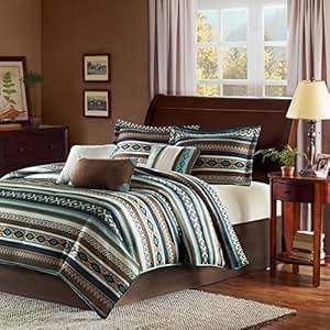 Amazon.com: 7 Piece Turqouise Blue Brown Tan Southwest