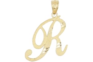 Ice on Fire Jewelry 10k Gold Initial Pendant