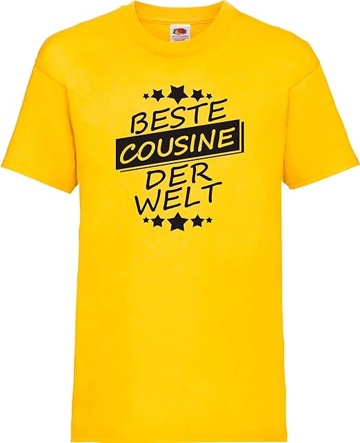 Shirtinstyle Kinder T Shirt Beste Cousine Der Welt Shirt Junge Madchen Familie Freunde Geschenk Geburtstag Spruch Motiv Logo Amazon De Bekleidung