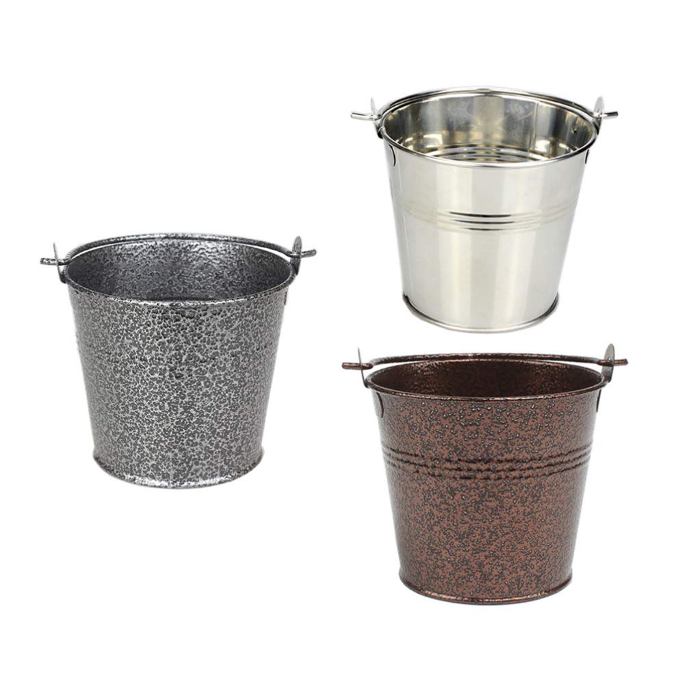 Buy UPKOCH 3pcs Mini Metal Buckets Small Ice Bucket French Fries Tin