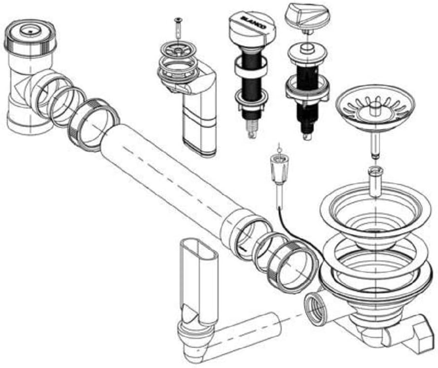 Blanco Drainage Fitting 3.5 Inches with PopUp Waste Overflow Round