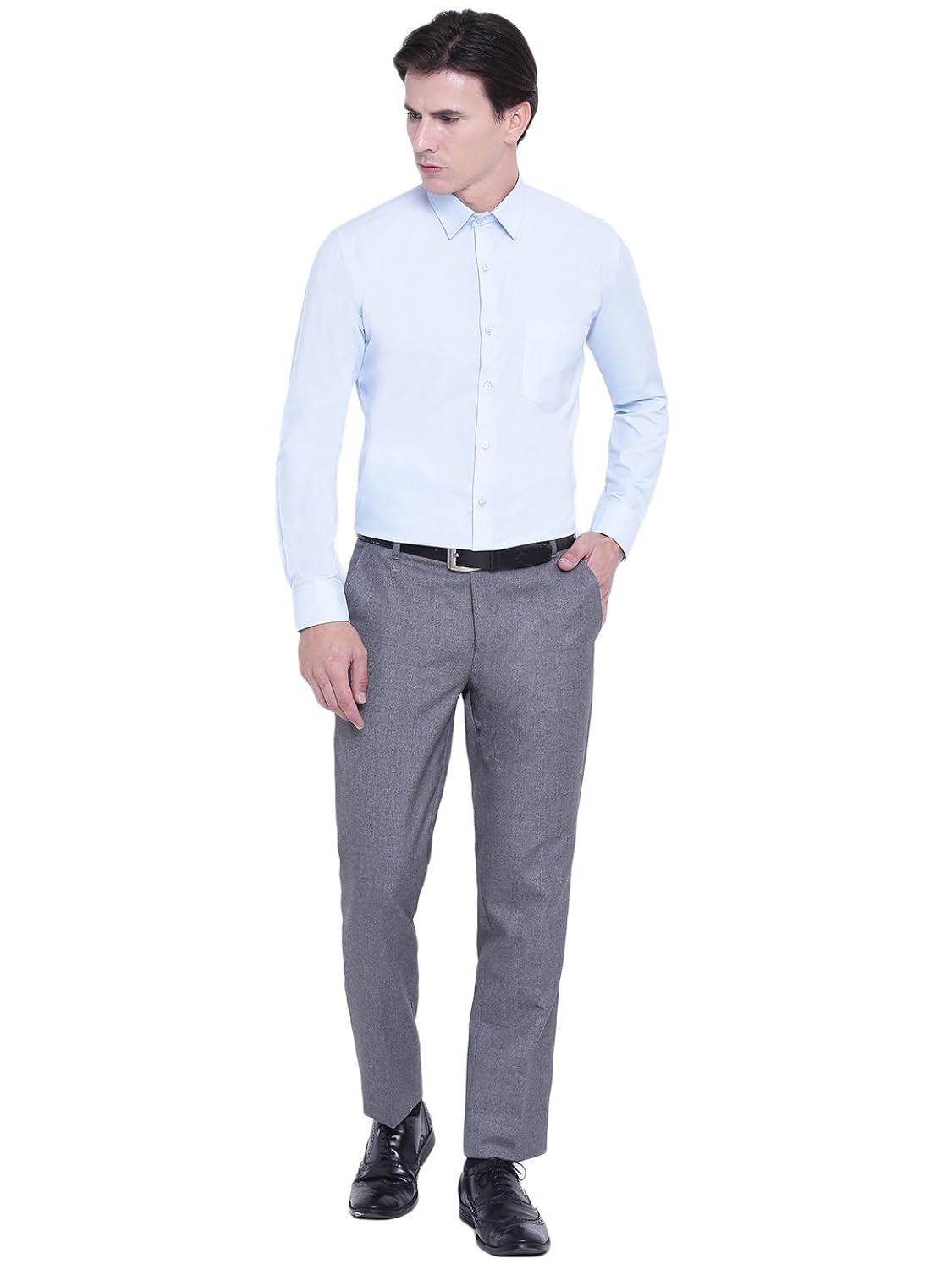 d52 men's grey formal trousers