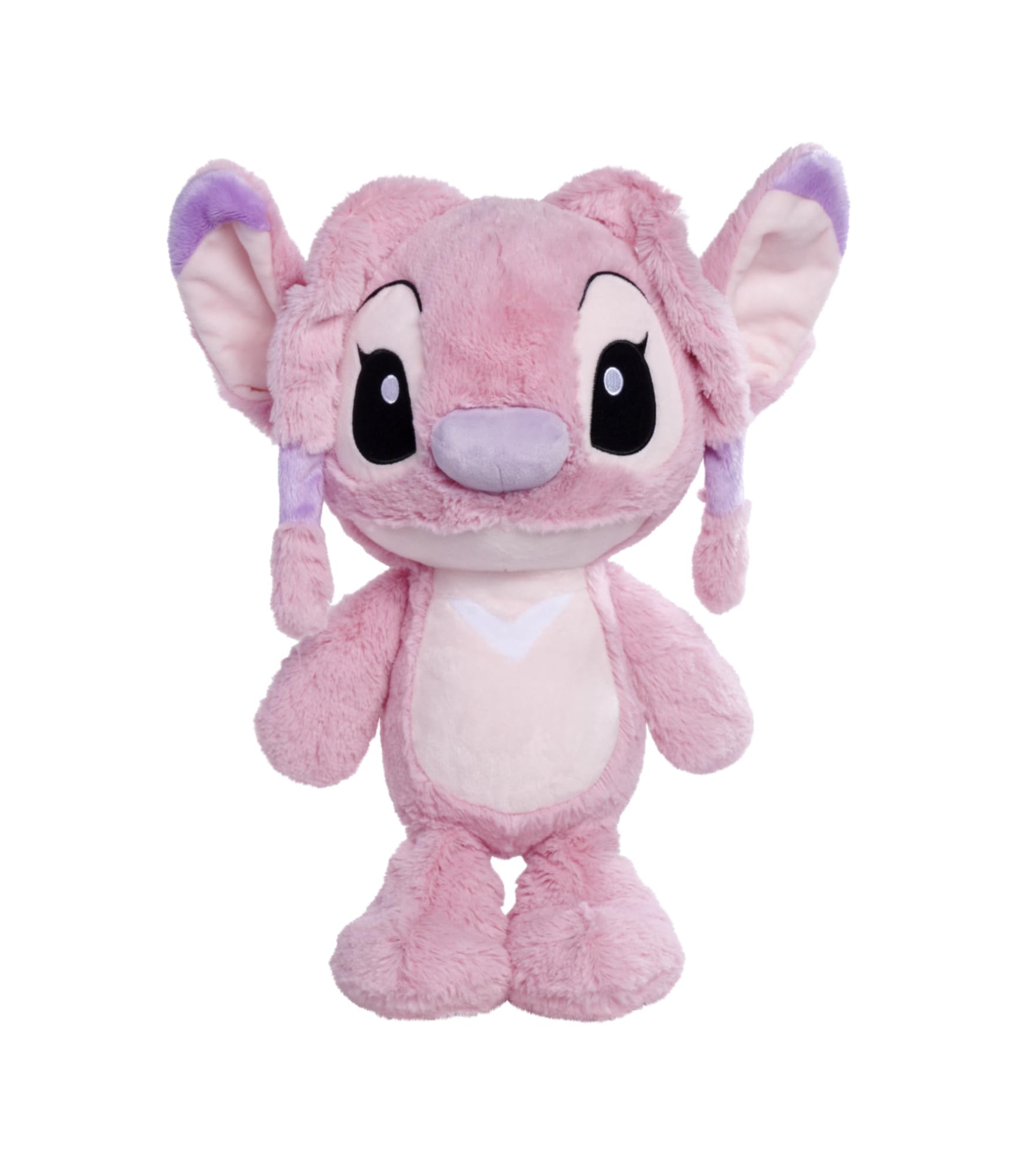 Disney Angel 25cm plush toy in flopsie style, cute soft toy pastel pink colour, suitable for kids and adults, and treat, officially licensed by Disney