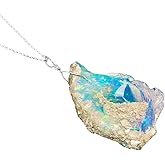 InfinityGemsArt Raw Ethiopian Opal Pendant Necklace, Natural Rough Crystals, October Birthstone Jewelry, Dainty Fire Opal, 925 Sterling Silver 18 inch, Birthday, Christmas Gifts For Men/Women
