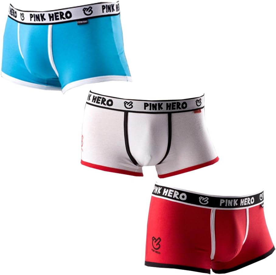 Phero Men's Underwear Ultimat Cotton Strech Boxer Brief 3 Pack