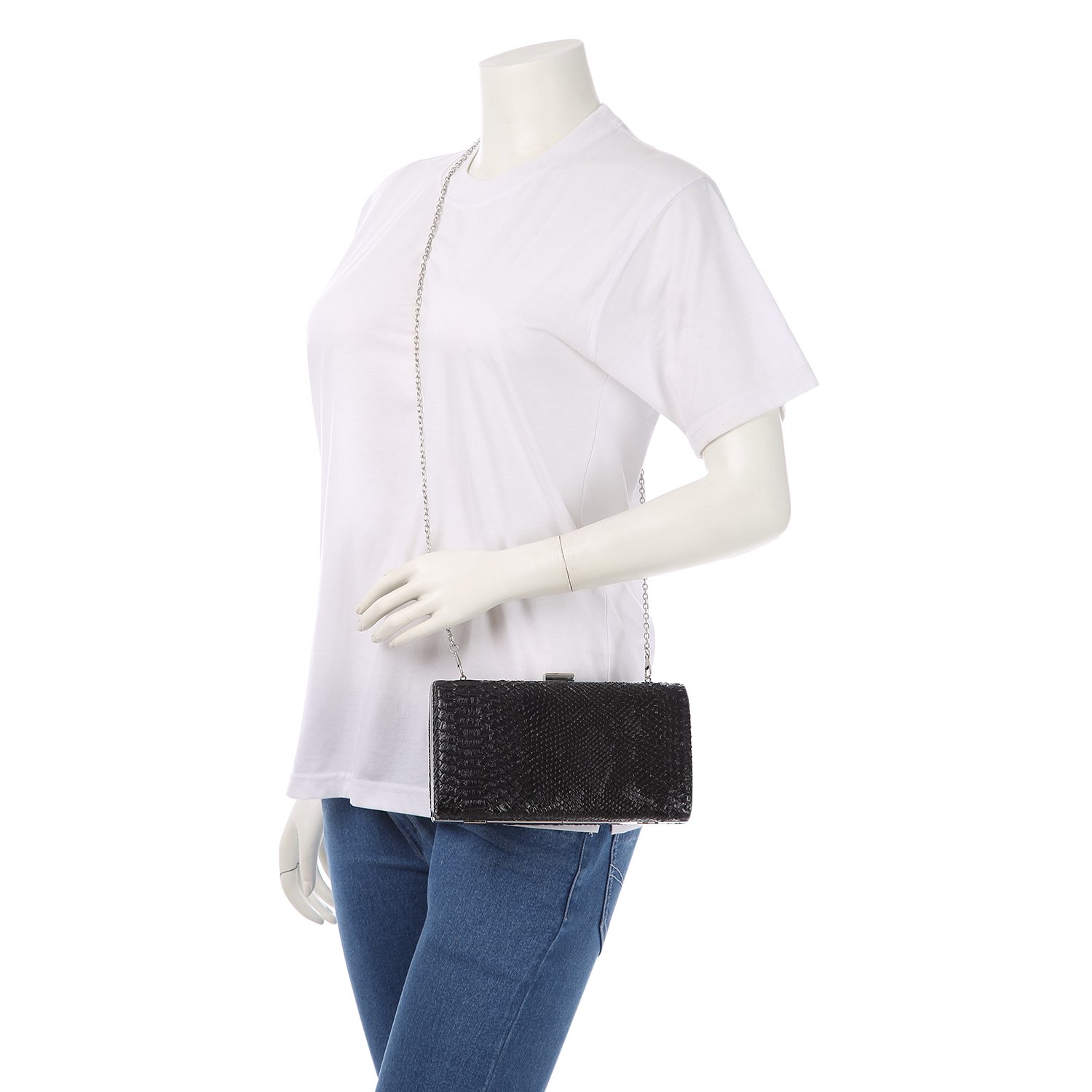 lino perros women's clutch (black)