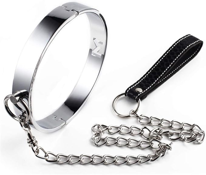 NOBRAND NoQYJ Stainless Steel Metal Leather Collar Retro Dog Collar