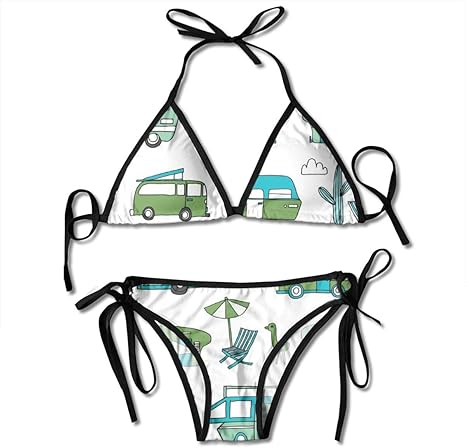 Trajes de baño para mujer, 2 piezas, estilo clásico, diseño de