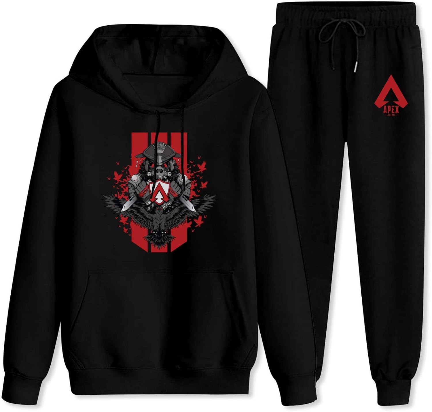 EAROBA Unisex Adults Apex-Legends Pullover Hoodie and Sweatpants Suit for Mens Womens, 2 Piece 