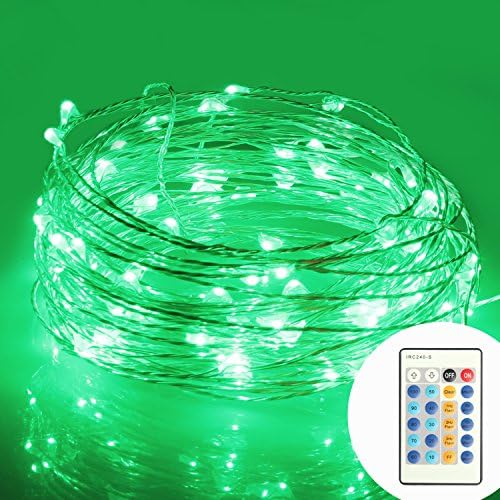 String Lights Moniko with Remote Copper Wire Lights Indoor or Outdoor Christmas Lights for Bedroom Garden Patio Wedding Christmas Tree Party Waterproof 100 LEDs 33 ft with Power Adapter Green