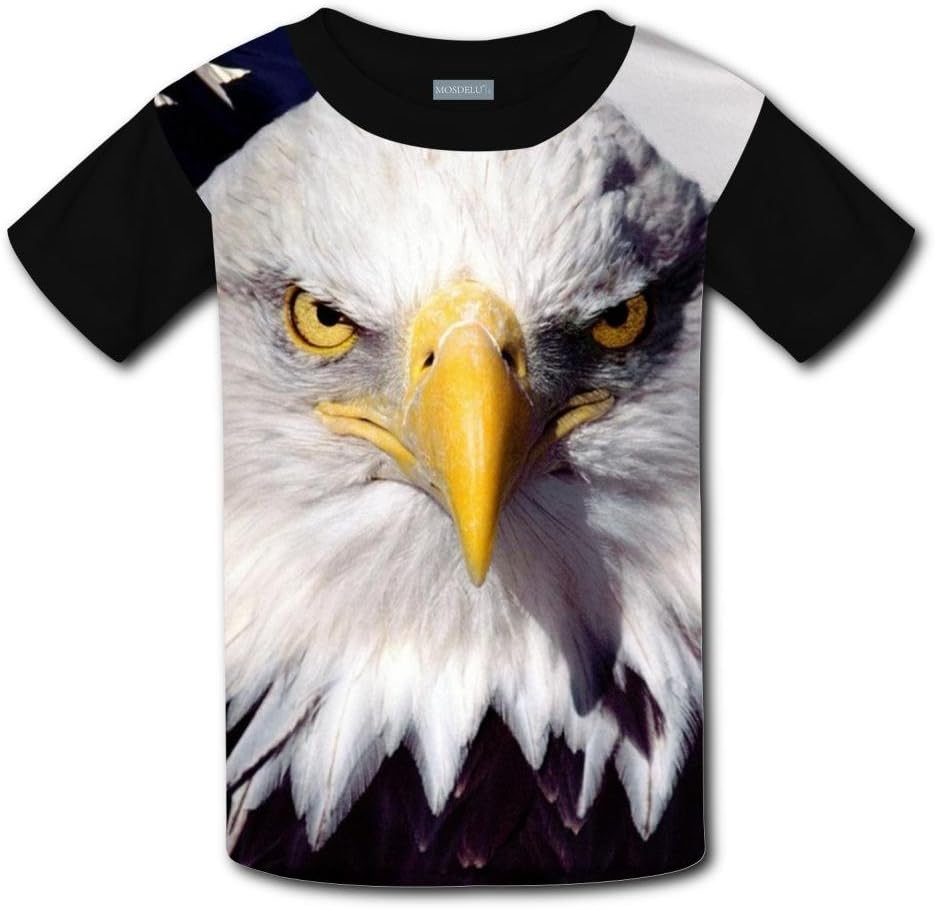 SXER Boys Girls 3D Printed American Flag Eagle Short Sleeve T-Shirt Tee