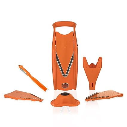 Börner Gemüsehobel V5 PowerLine Plus Set (orange) - BPA frei