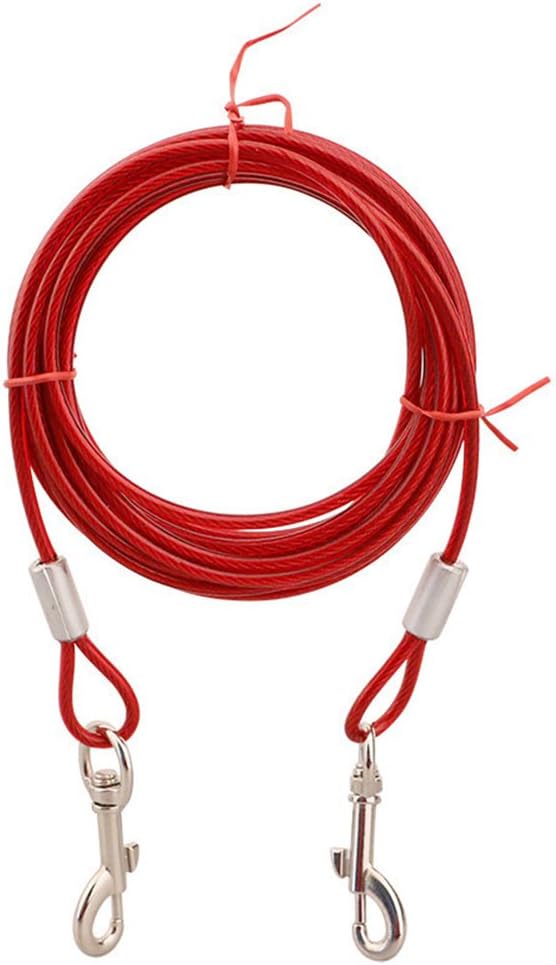 Yueunishi Dog Traction Rope, Pet Traction Rope, Double-Headed, a Drag Two Lengthened Steel Wire Chain, Multi-Purpose for Dogs up to 125 lbs