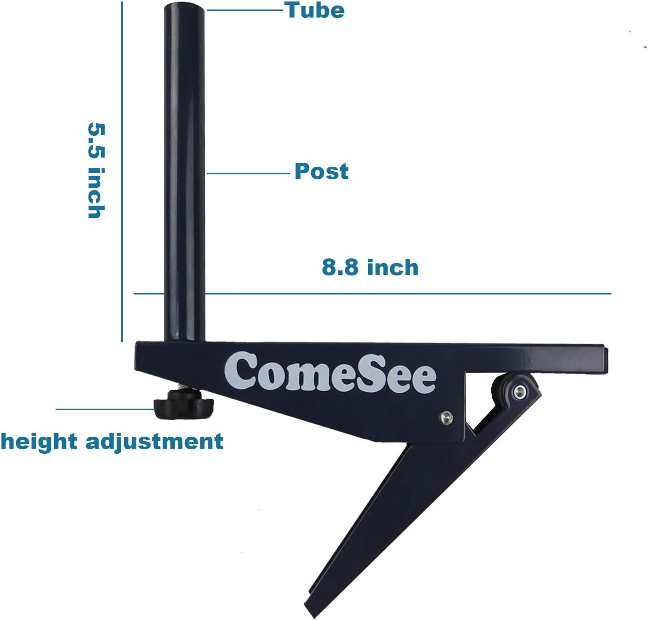 Comesee Professional Ping Pong Net Clip on Easy, Table Tennis Net and Post Set with Spring Activated Clamp, Thick Base Grip, Precision Tension Height Adjustment (Navy) : Sports & Outdoors