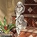 Design Toscano JE9101261 Angel Shelf Sitting Statues, Set of Two, Meditation and Contemplation, Polyresin, Antique Stone