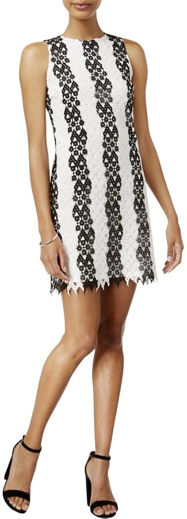 lace stripe cocktail dress