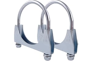 Atokrtact 3Inch Heavy Duty Exhaust U Clamps Saddle Style Muffler U-Bolt Clamp, Stainless Steel, Pack of 2 (76MM-Fit 3" OD Pip