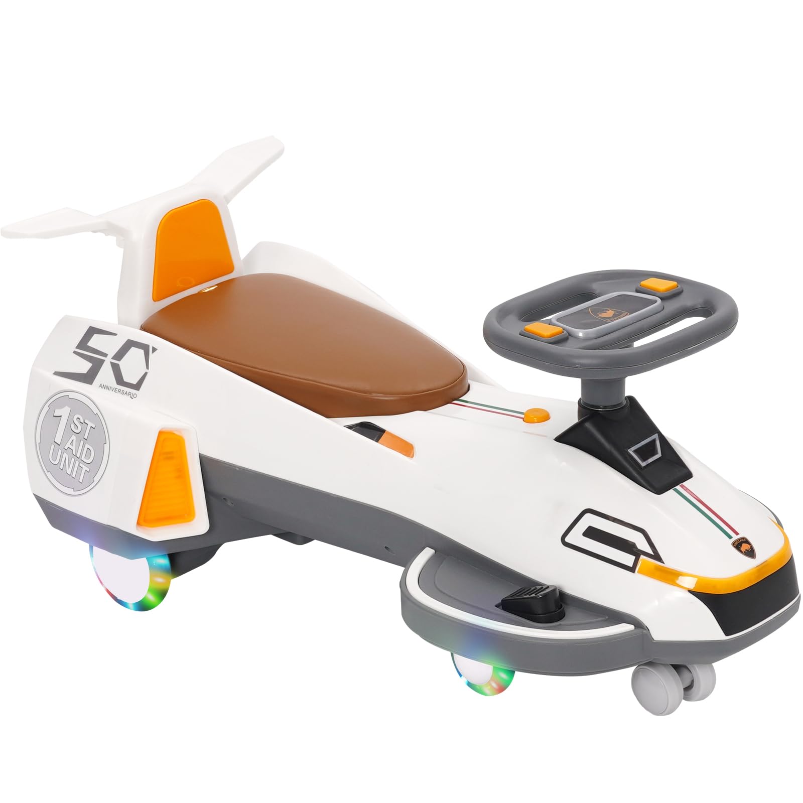 Electric Ride On Wiggle Car for Kids Toddlers with Light Music,2 in 1 360 Steering Wheel Powered Swing Twist Car Indoor & Outdoor,Anti-Rollover,Garden Games,Gifts for Boys Girls 3+