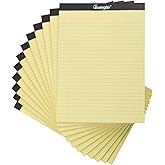 GUANGBO 12 Pack Yellow Legal Pads 8.5 x 11 Wide Ruled Note Pad 50 Sheets Notepads Micro Perforated Writing Pad for Work Study Daily Note Taking List
