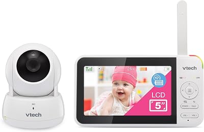 VTech VM924 Video Baby Monitor with Camera Pan & Tilt 5 inch LCD 17 Hr Battery