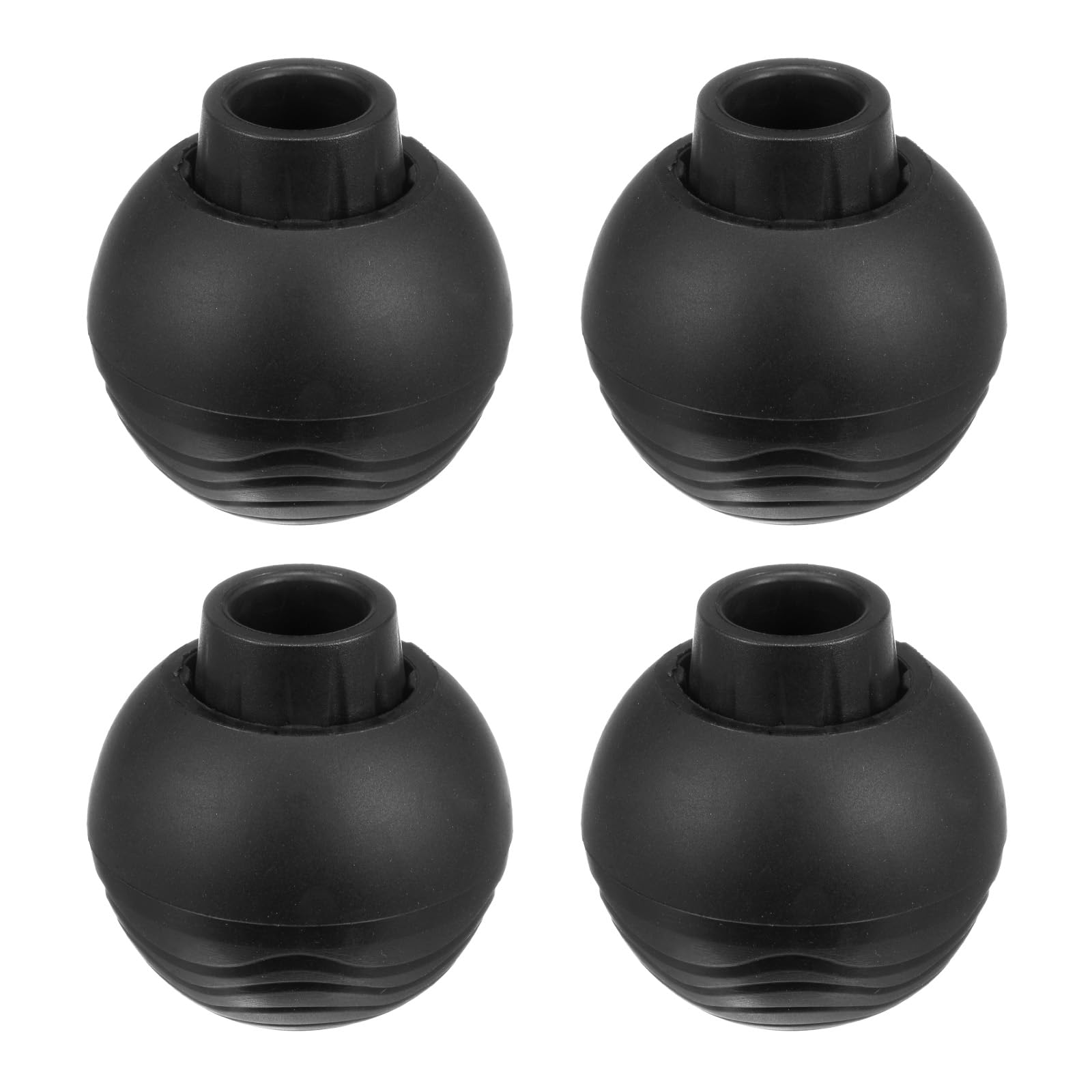 M METERXITY 4-Pack Camping Chair Foot Pads, 16mm Rubber Anti-Sinking Folding Camp Chair Replacement Feet for Fishing/Hiking/Picnic/Hardwood Floors/Tile/Outdoor Chair Leg Caps [Black]