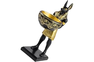 Veemoon Egyptian Anubis Resin Candy Bowl and Key Holder Tray for Desk Organizer and Holiday Decor