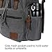 Lifewit 17 inch Canvas Backpack Vintage Leather Laptop School Bag Travel Daypack Grey