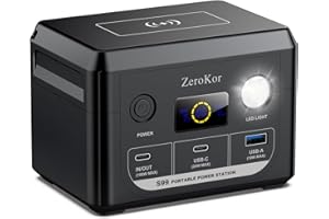 ZEROKOR 100W Portable Power Station, 96Wh Small Generator 30000mAh LiFePO4 Battery with USB C Fast Charging for Laptop, Outdoor Camping Portable Power bank For RV Home Office Emergency Power Supply