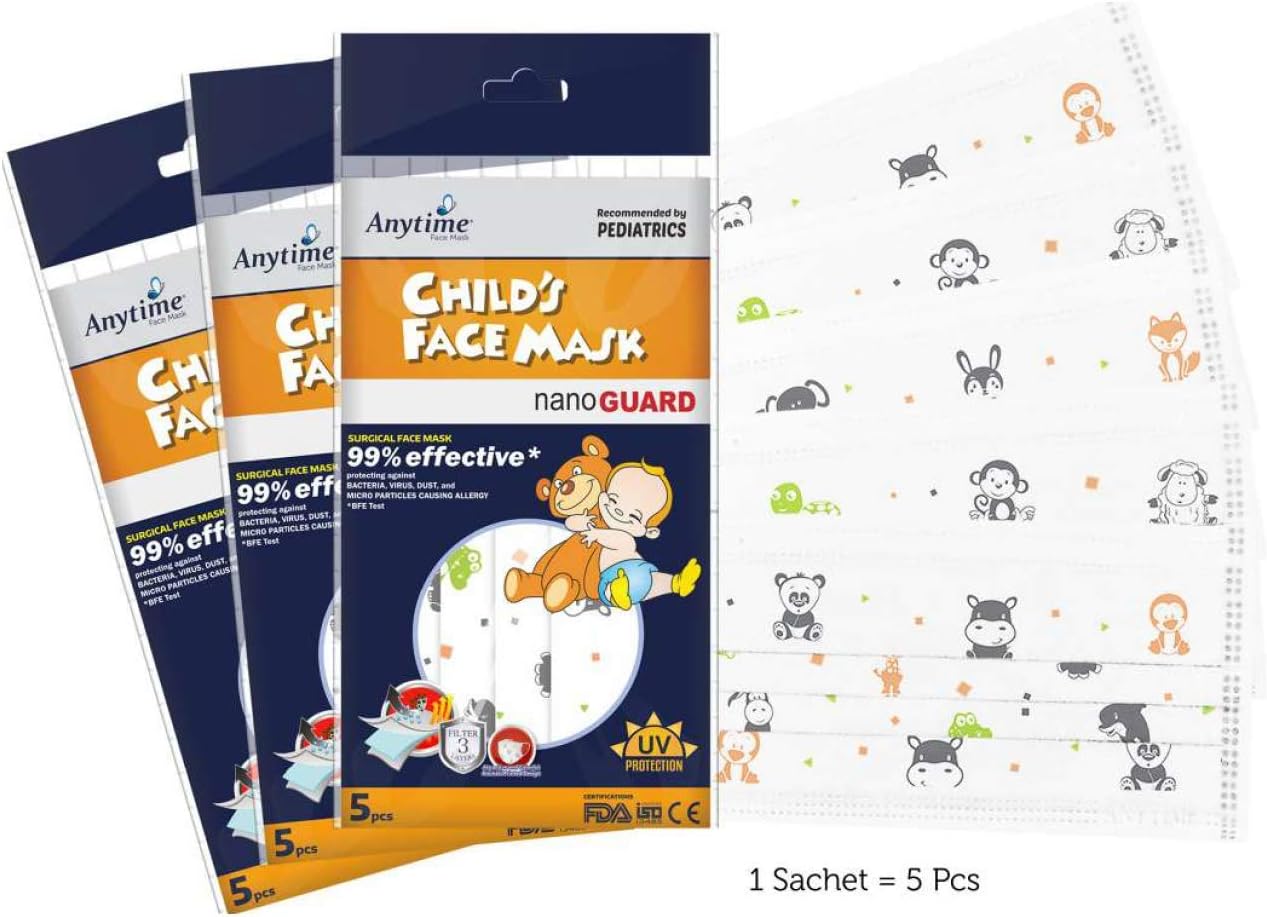 3-Ply 99% BFE UV Protection Printed Surgical Child Face Mask (Contains 5 pcs of Masks)