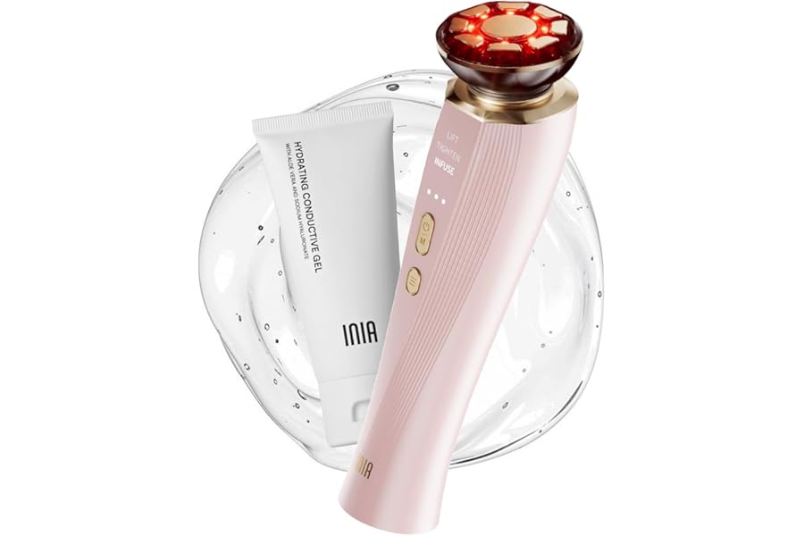 INIA 3-in-1 Red Light Therapy for Face and Neck Beauty Device for Puffiness & Skin Firming Skincare Tool