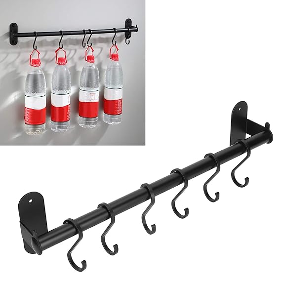 Buy WallMounted Hanger, Pot Lid Hanger, 40Cm 6 Hooks for Pot Lid Pan