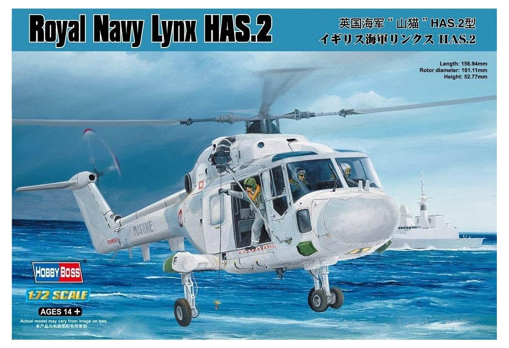 Hobbyboss 1:72 Scale Royal Navy Lynx HAS.2 Assembly Authentic Kit