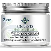 Genesis Wild Yam Root Cream, Organic Balancing Cream for Women, Deep Nourishment and Hydration, Made with Wild Yam Root, Chaste Tree Berry, and Red Clover, 2oz
