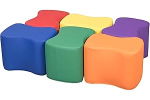 Back2School Express Butterfly Stools, Flexible Seating, Assorted, 6-Piece
