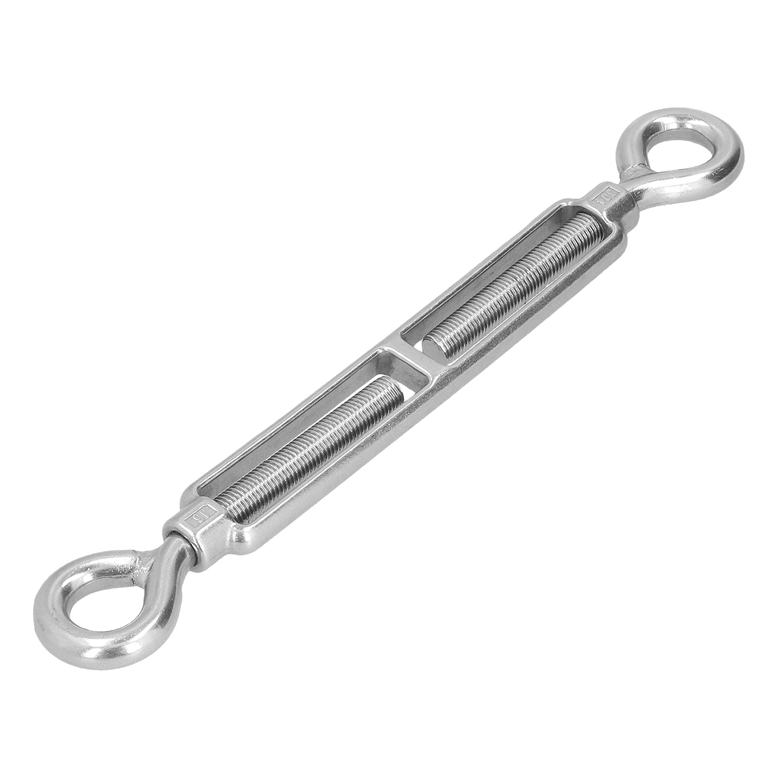 Fafeicy Hook & Eye Turnbuckle Wire Rope, Wire Rope Tensioner 304 Stainless Steel M16 Adjustable Turnbuckle Bolt Hook Rigging Accessories, for outdoor and indoor installation(OO Type), Lifting
