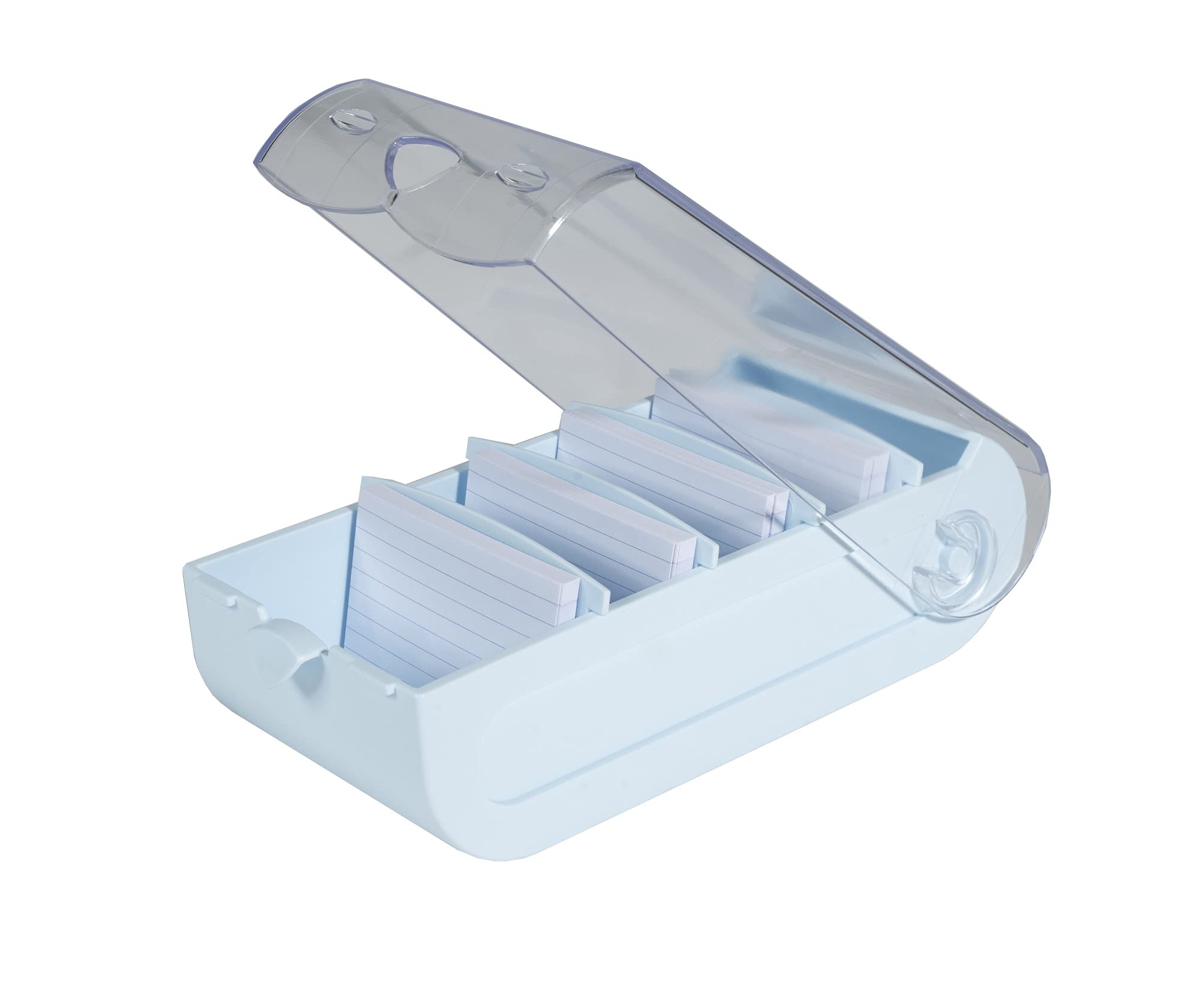 Exacompta - Ref.5336223D - 1 Learning box BUNNYBOX A8 - dimensions 19.5x10x6.2 cm - colour pastel blue/crystal - capacity up to 650 cards in A8 format