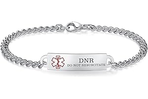 AOAMID 6.5"-8.5" Medical alert id bracelets for Women Men Stainless steel Medical Emergency Bracelets Free engraving