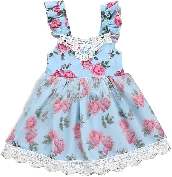 Amazon 子供服ワンピース 韓風 膝丈 無袖 女の子 ジュニア 花柄 可爱い プリンセス風 薄手ワンピースレース スカート カラフル ワンピース キッズ服 通園 通学 普段着 お出かけ こども服 発表会 結婚式 誕生日 二次会 文化祭 入園式 公演服 子ども服 摄影 ワンピース