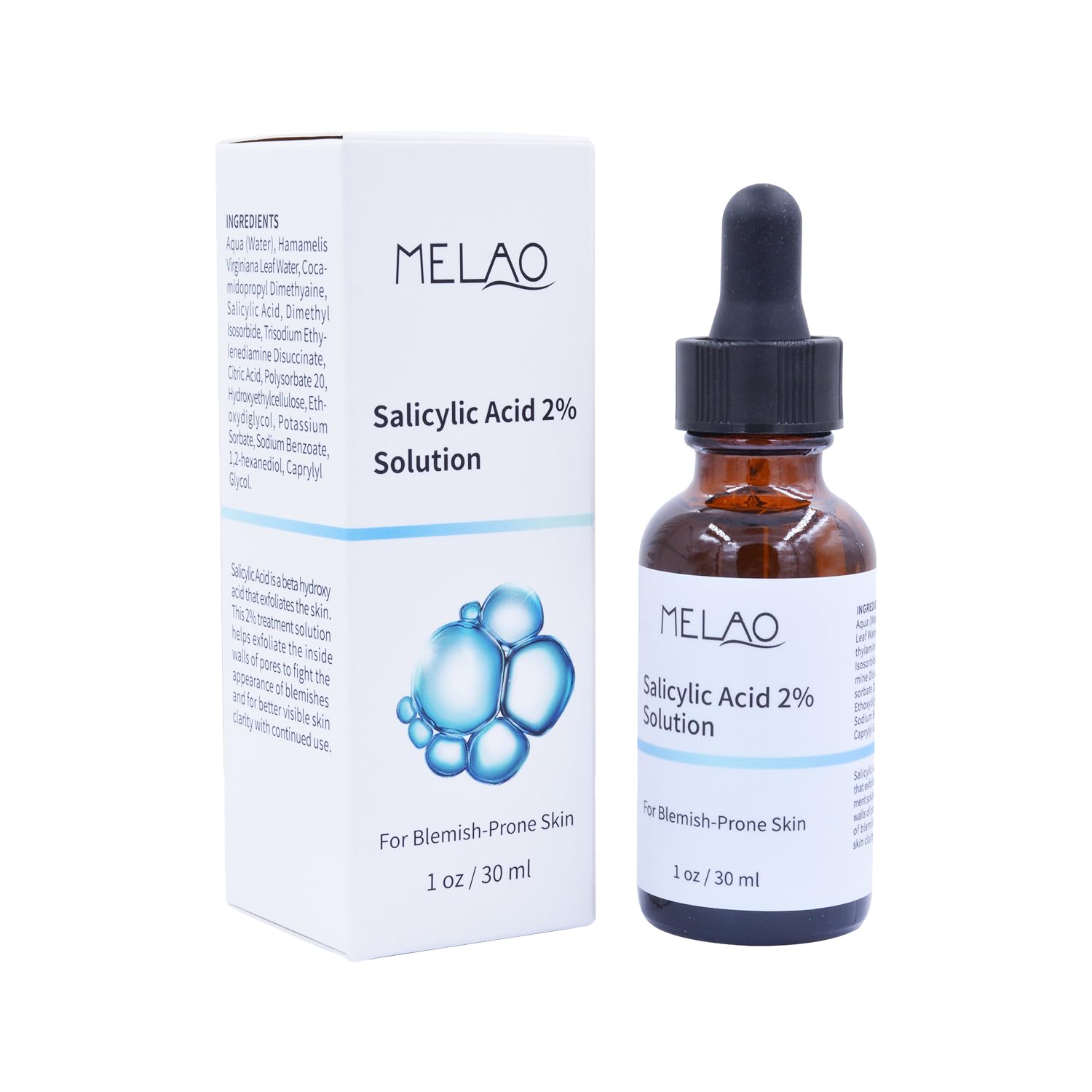Salicylic Acid Serum 2% Concentrate - Exfoliating Solution For Face - Healing Acne Spot Treatment For Blemish Prone Skin - Professional Skincare