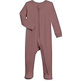 Colored Organics Baby Zip-Up Footed Sleeper with 2-Way Zipper - Newborn Organic Cotton Pajamas