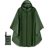 YOOTUKL Unisex Hooded Rain Poncho, Waterproof Raincoat Jacket with pocket for Adult, Rain Coat for Outdoor Activities