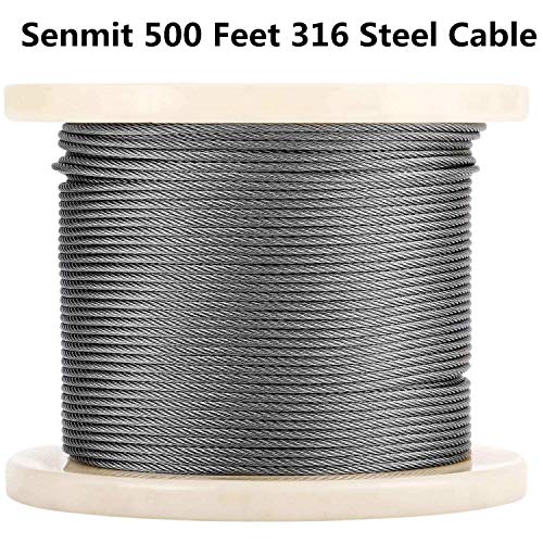 Senmit Threaded Stud Tension End Fitting Terminal, 1/8" Stainless Steel Cable Railing, Cable Deck Railing Hand Swage T316 Marine Grade 60 Pack
