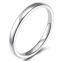 EAMTI 2mm 925 Sterling Silver Ring Thin High Polish