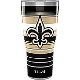 Tervis Traveler NFL New Orleans Saints - Hype Stripes Triple Insulated Tumbler Travel Cup Keeps Drinks Cold & Hot, 30oz, Stainless Steel