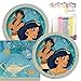 Aladdin Themed Party Pack – Includes Paper Plates & Luncheon Napkins Plus 24 Birthday Candles – Serves 16