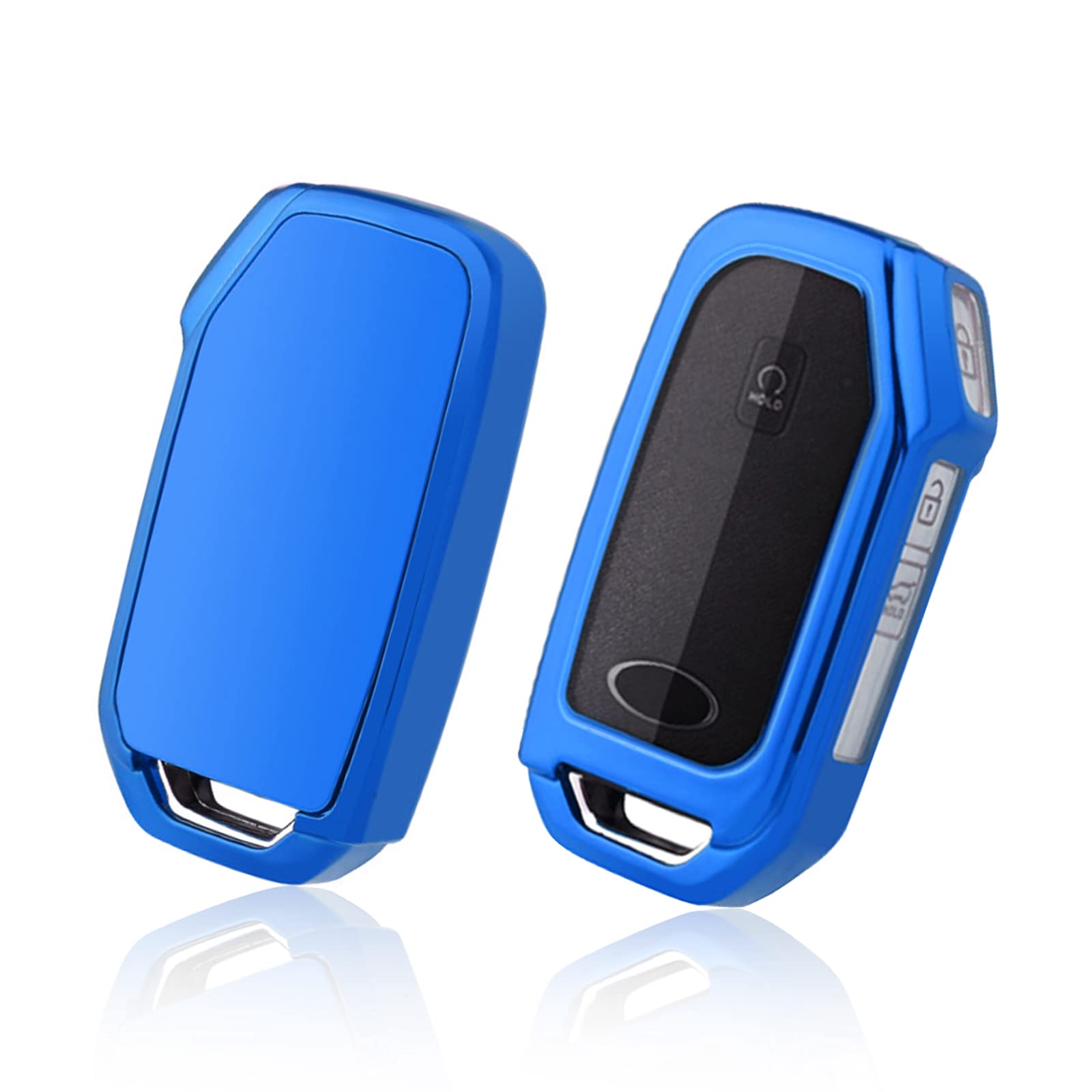 GAFAT Kiα EV6/ Sportage NQ5 QL/Ceed Proceed XCeed/NIRO/Sorento/Soul/Stinger/Rio 2018-2024 2025 TPU Silica Gel Car Key Case Cover Protector [Blue (5 Buttons)]