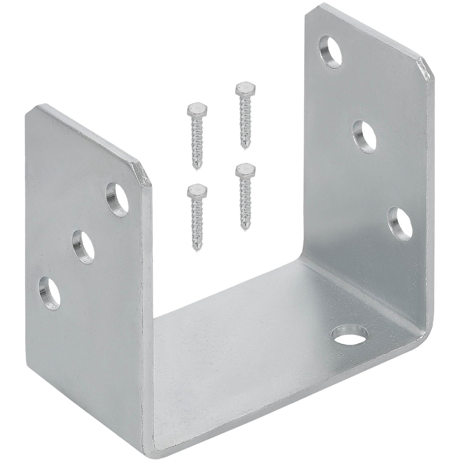 KOTARBAU - U-Shaped Post Base for Screw Attachement - 100 mm - White Colour - Galvanized – The perfect solution for connecting various elements.