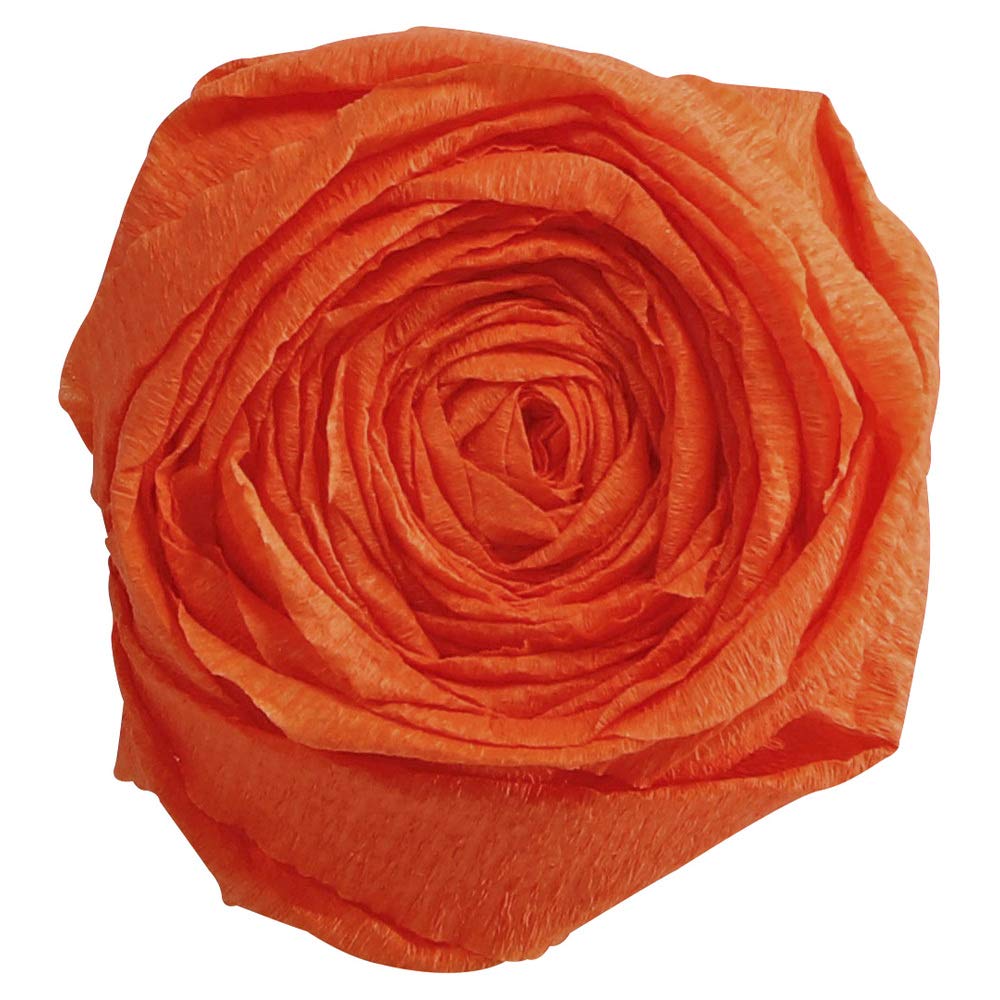 Clairefontaine 903058C - Pack of 10 Sheets of Crepe Paper - Orange - Format 2.50x0.50m - Crepe 60% - Elastic and Resistant - Creative leisure, Arts and Crafts
